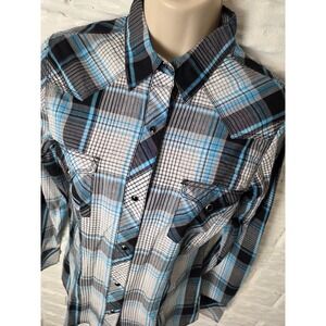 ROPER Women's size Small Western Rodeo Snap up Pockets Plaid Cowgirl